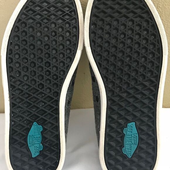 Vans Off the Wall Wool Blk/Whi Teal Laces WMS SZ 5 - Picture 8 of 8